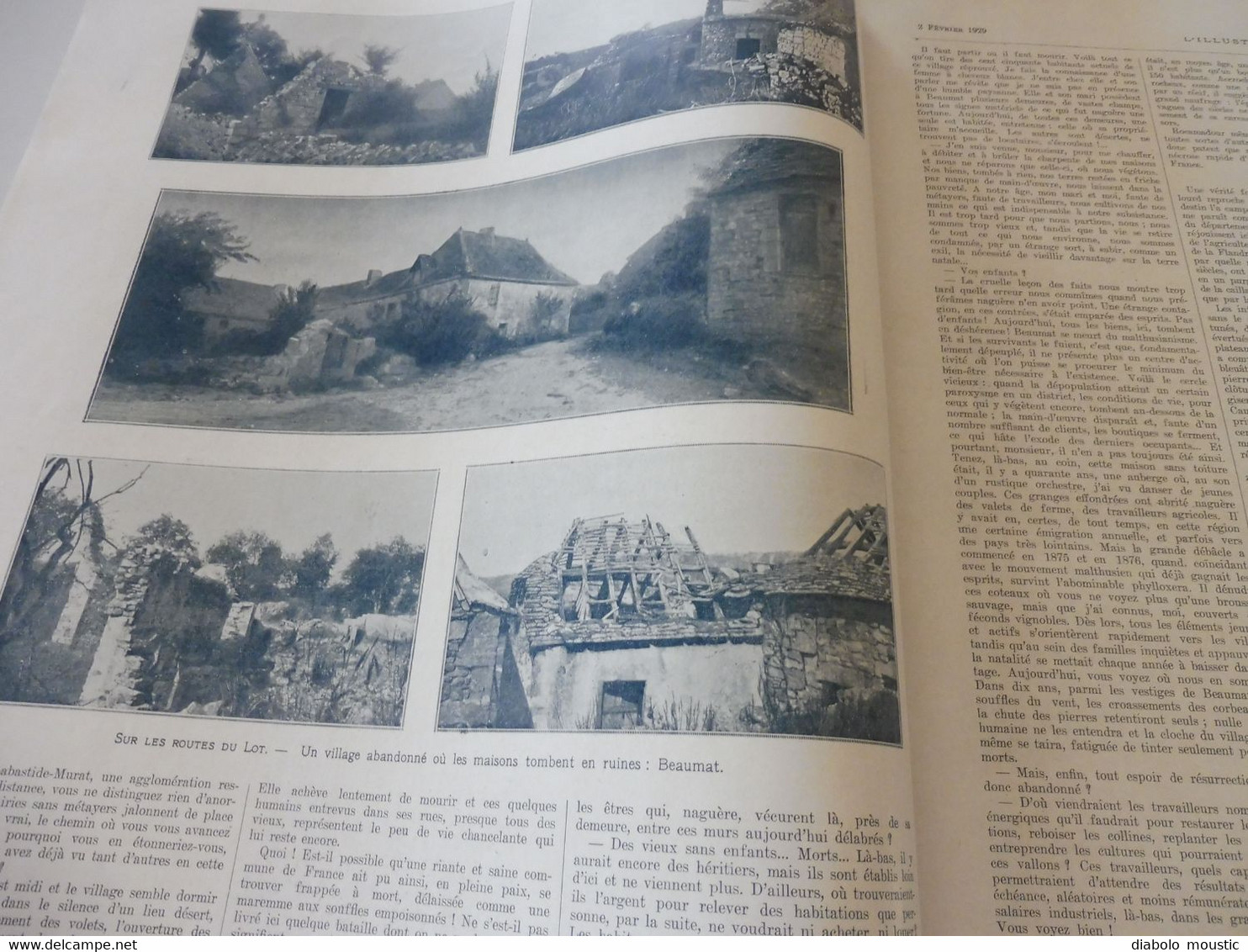 1929 :Tunnel sous la Manche;LOT (Rocamadour,Beaumat,.);Utrecht;Medical-Center USA; Train bleu Calais-Nice;Music-Hall;Etc