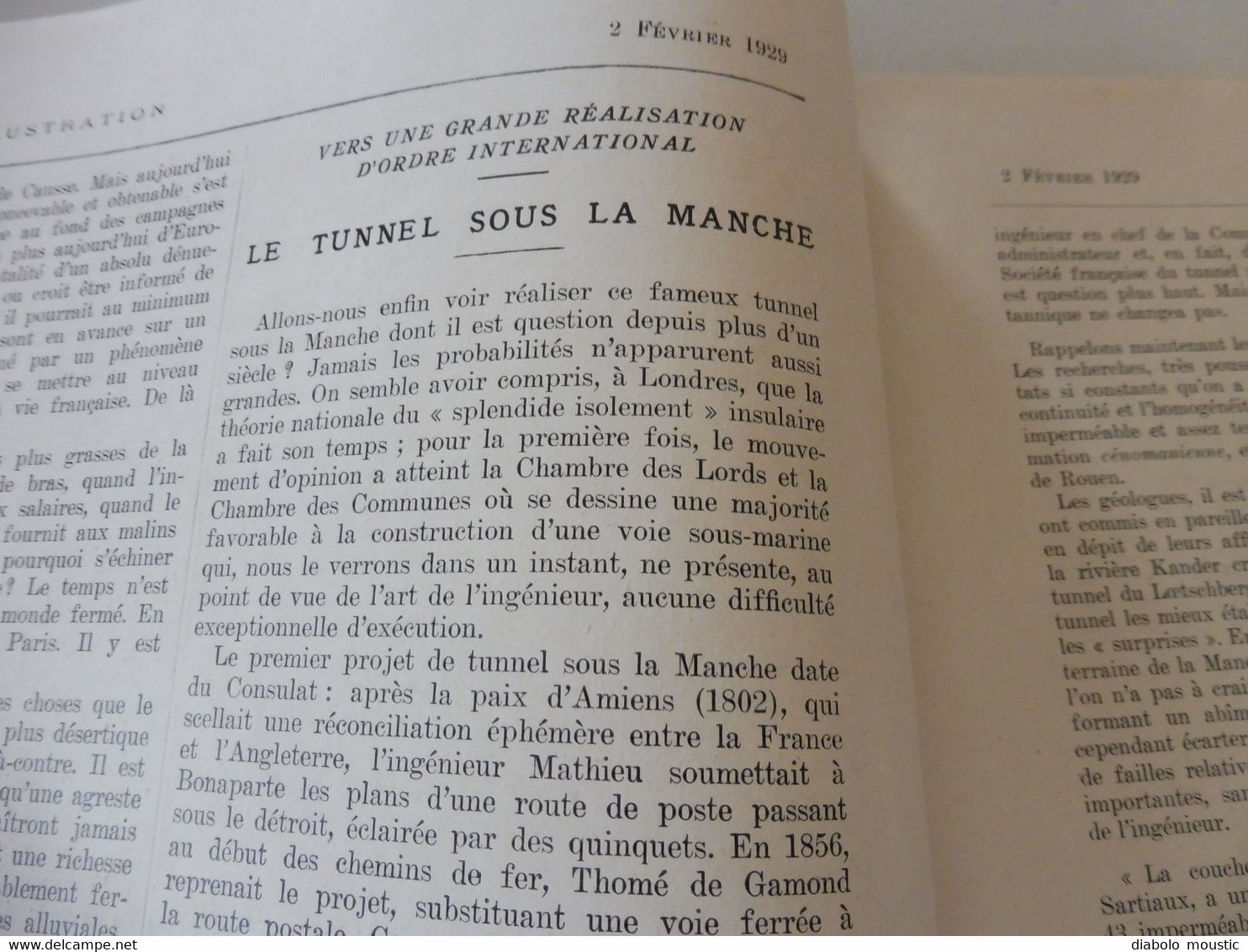 1929 :Tunnel sous la Manche;LOT (Rocamadour,Beaumat,.);Utrecht;Medical-Center USA; Train bleu Calais-Nice;Music-Hall;Etc