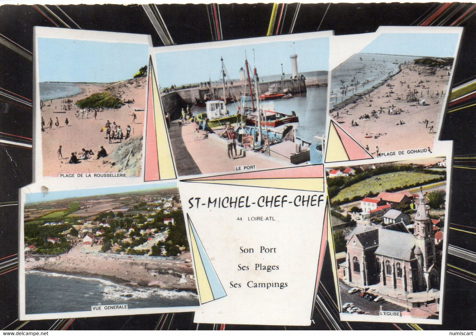 Saint-Michel-Chef-Chef Multi-vues Animée Le Port La Plage De La Roussellerie L'Eglise - Saint-Michel-Chef-Chef