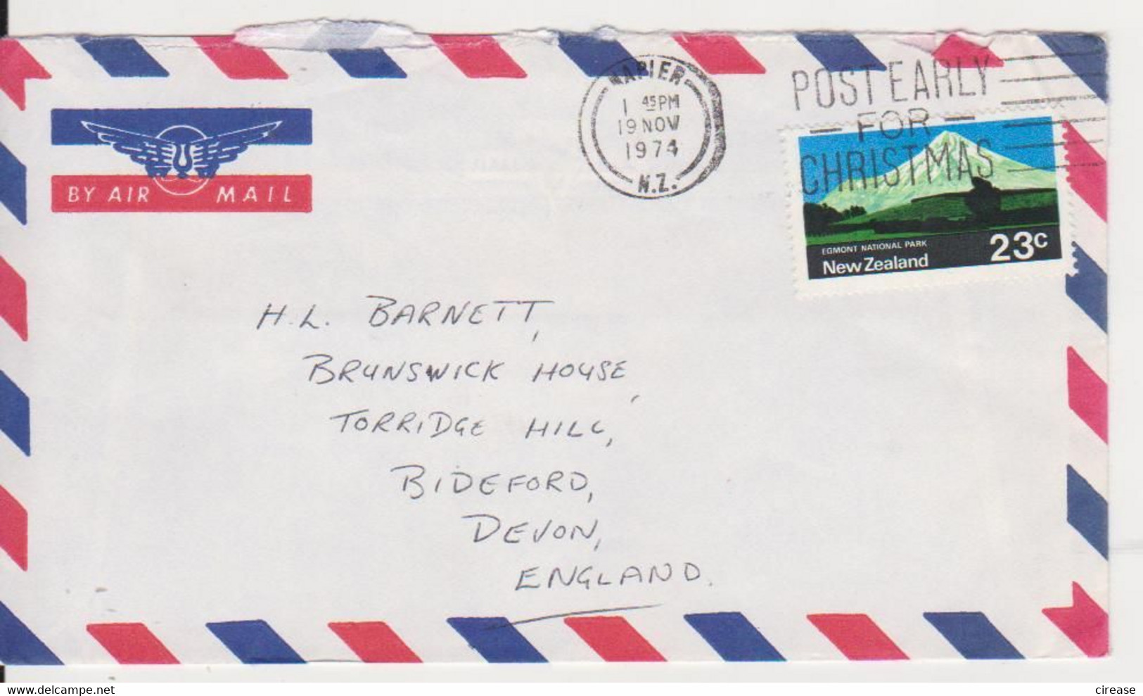 LETTER PAR AVION AIR MAIL NEW ZEALAND TO ENGLAND NICE STAMPS - Luftpost