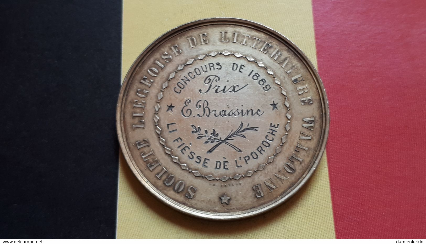 BELGIQUE LIEGE MEDAILLE 1889 ATTRIBUEE 41.5MM 24.4GR - Professionnels / De Société