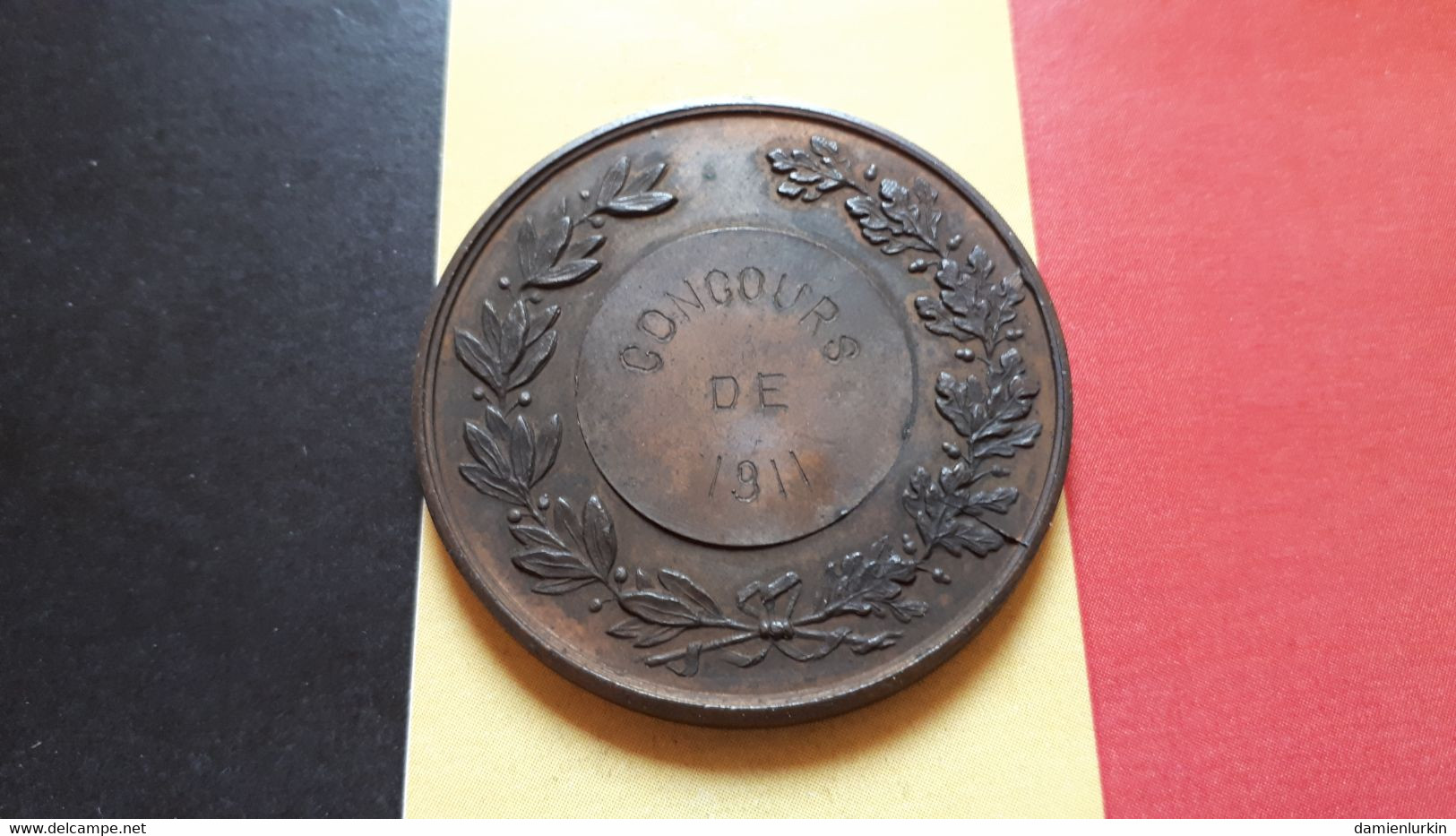 BELGIQUE LIEGE MEDAILLE ATTRIBUEE 1911 41MM 25.7GR - Professionnels / De Société