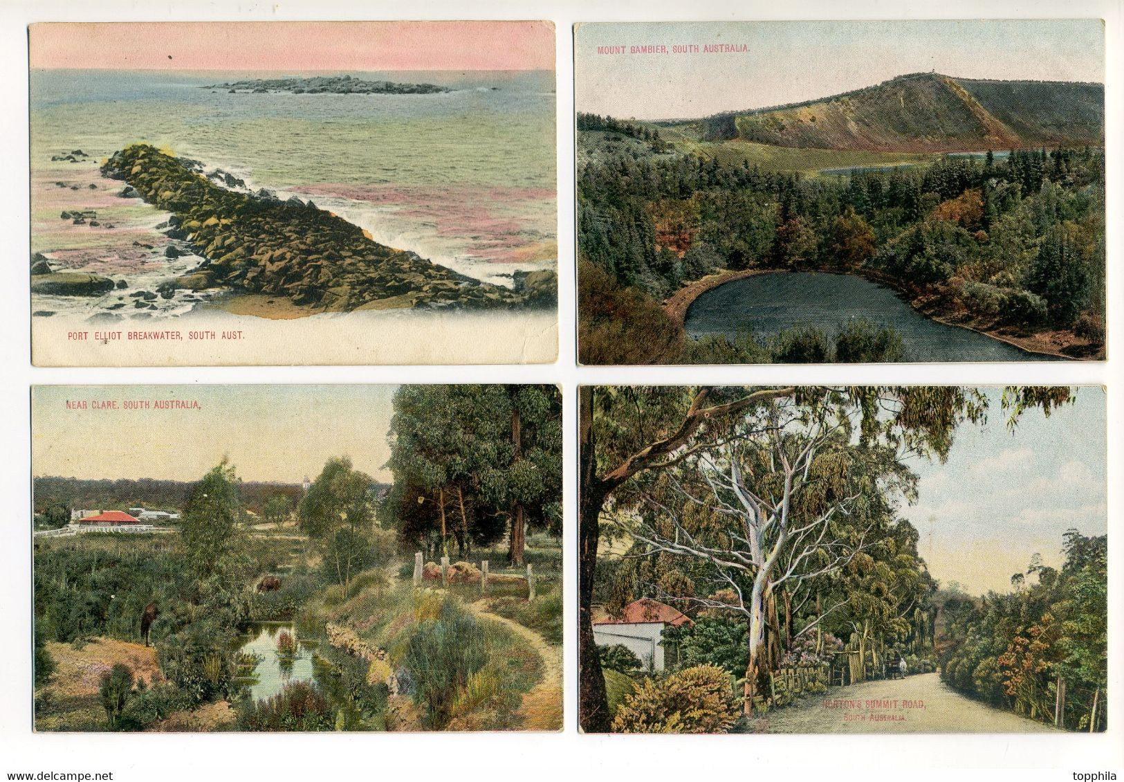 Abt 1910 South Australia Four Unused Colour Postcards CPA  Gambier, Port Elliot, Clare, Norton - Autres & Non Classés