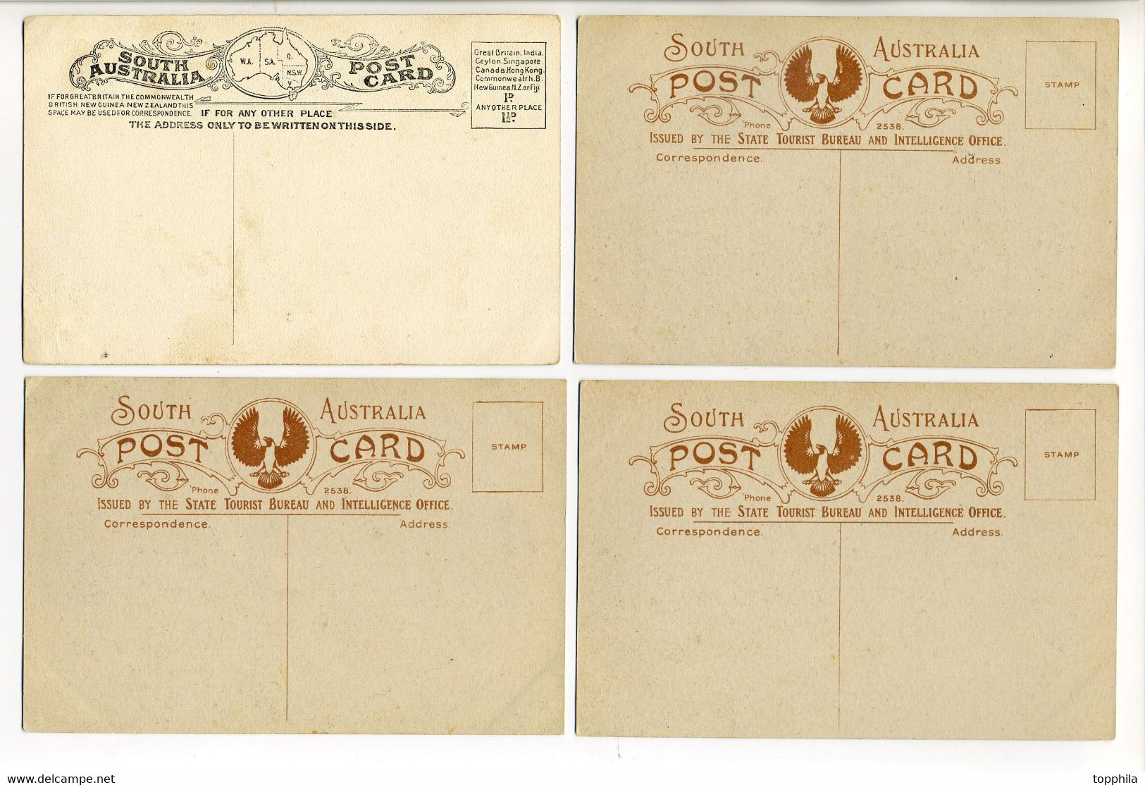 Abt 1910 South Australia Four Unused Colour Postcards CPA  Gambier, Port Elliot, Clare, Norton - Other & Unclassified