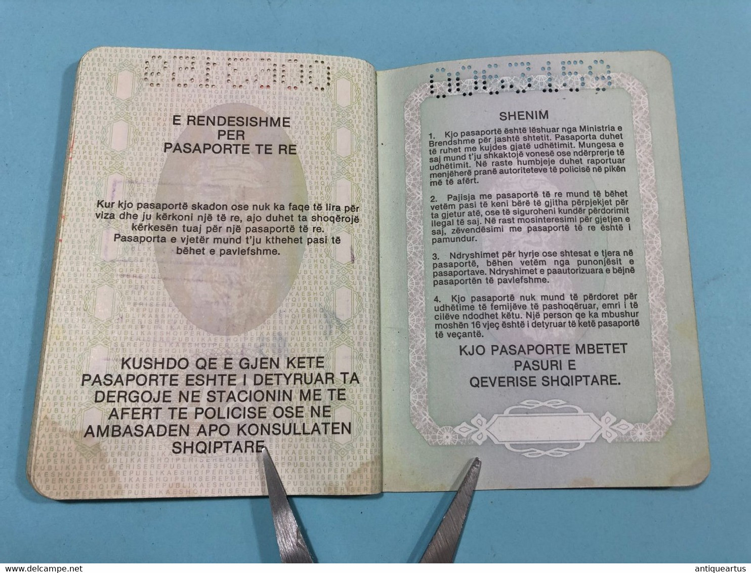 OLD ALBANIAN EXPIRED PASSPORT TRAVEL DOCUMENT 48 pages