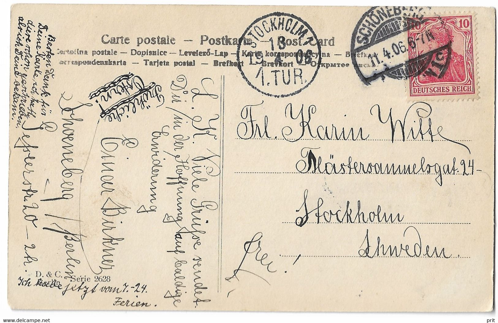 1906 Schöneberg Berlin Farmhouse Real Photo Postcard To Stockholm. Publisher D.&C. Berlin - Schoeneberg
