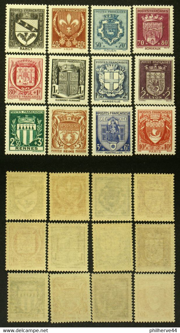 N° 526 à 537 BLASONS DE 1941 NEUF N** TB Cote 39€ - Nuovi