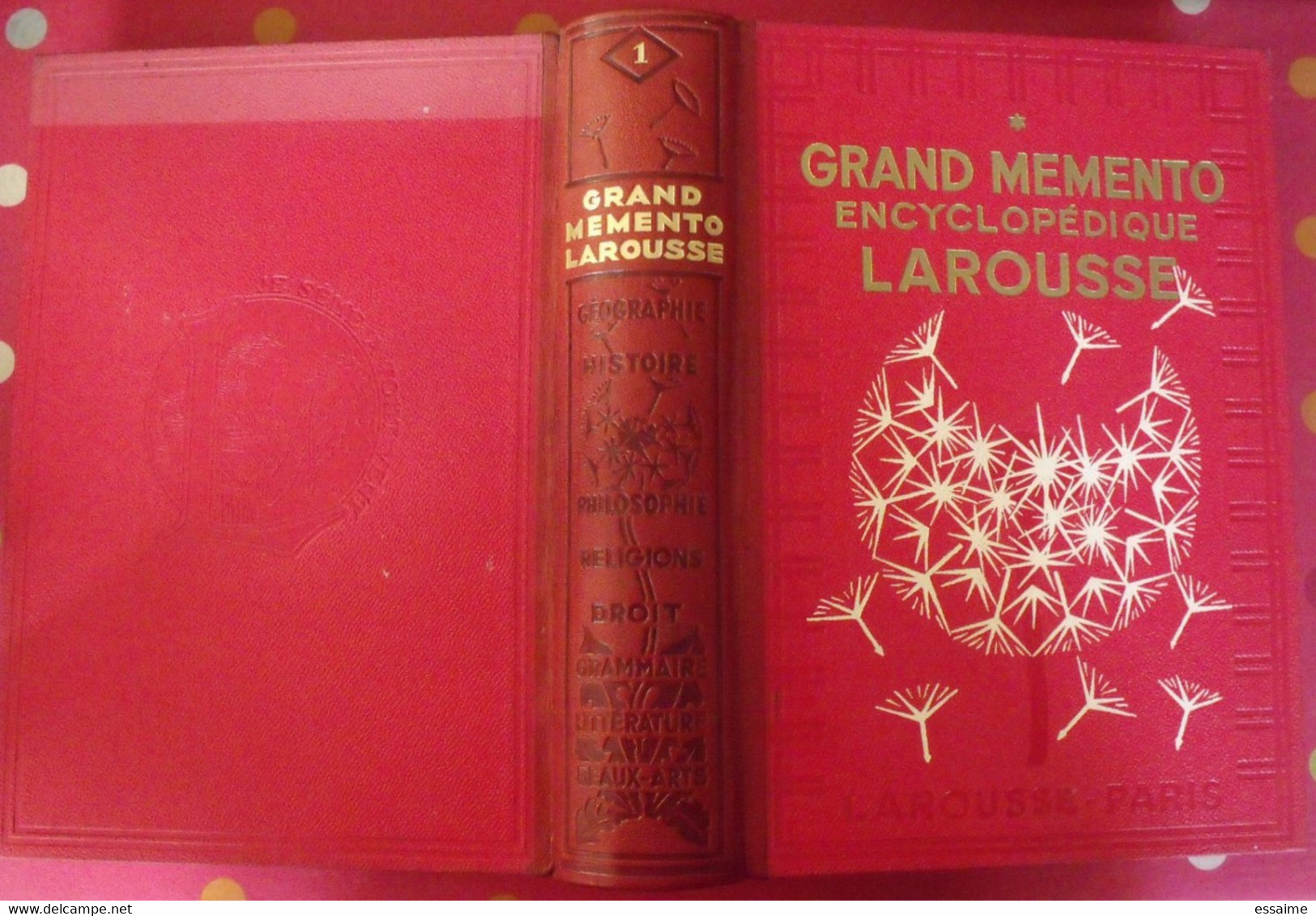 grand memento Larousse (en 2 tomes). 1936. geographie histoire beaux-arts physique chimie zoologie sports botanique