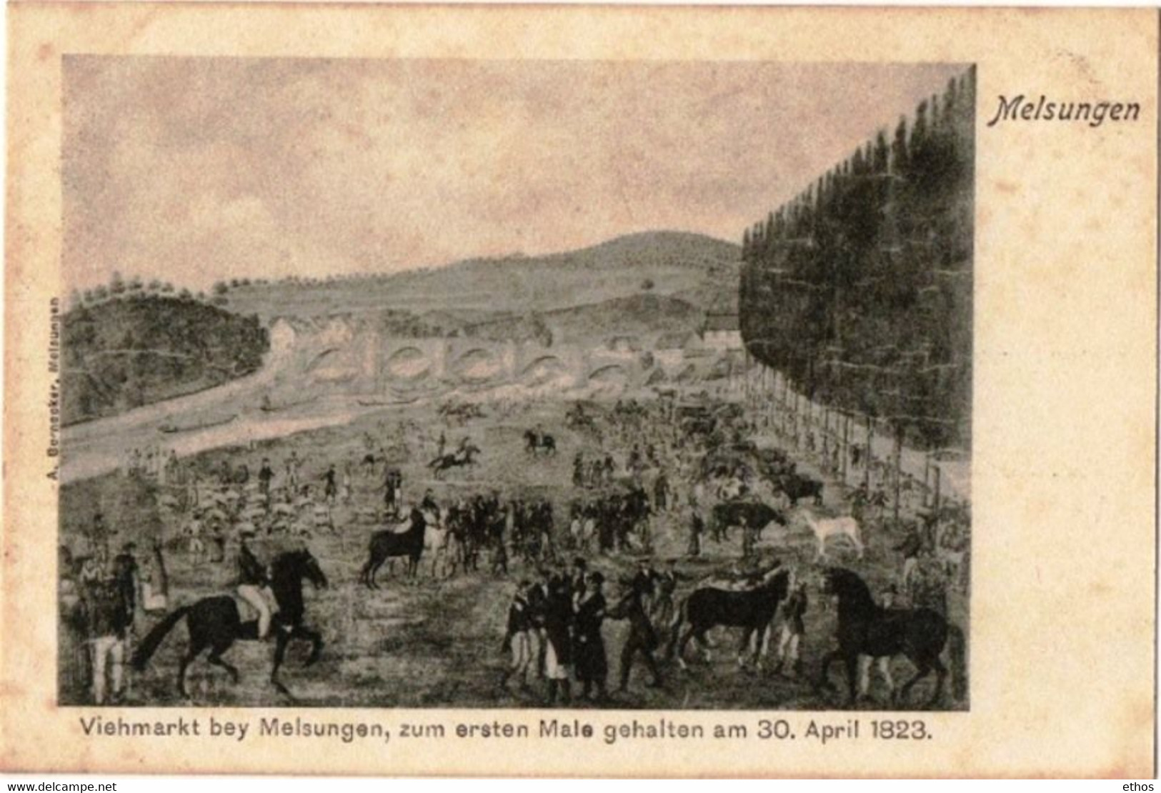 Viehmarkt Bey Melsungen, Zum Ersten Male Gehalten Am 30.April 1823 ...Excellent état - Melsungen