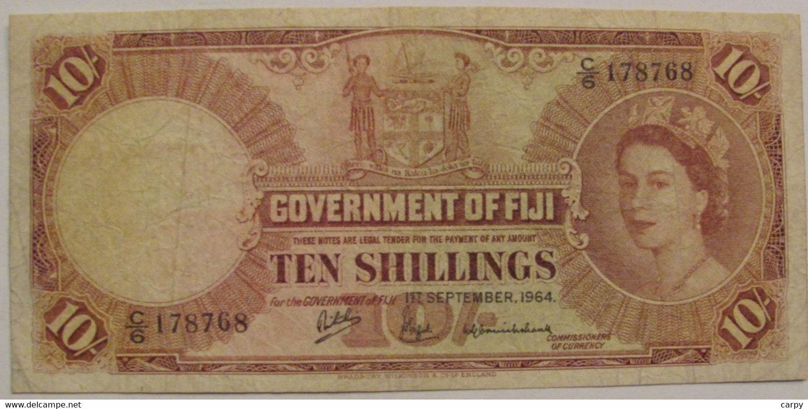 FIJI 10 Shillings 1964 / Nice Looking / RARE - Fiji
