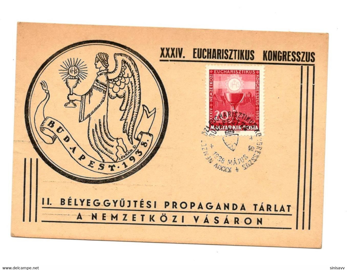 HUNGARY - XXXIV. EUCHARISZTIKUS KONGRESSZUS 1938 - Foglietto Ricordo