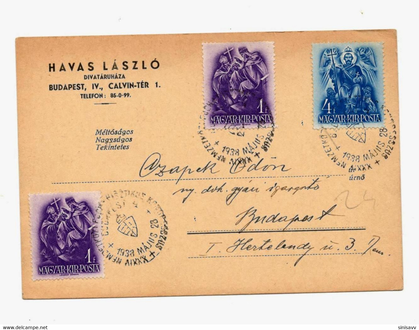 HUNGARY - HAVAS LASZLO - XXXIV. Nemzetközi Eucharisztikus Kongresszus 1938 - Herdenkingsblaadjes