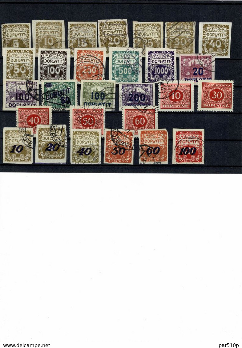 TCHÉCOSLOVAQUIE CESCO SLOVENSKA CESCOSLOVENSKO Lot Collection De 1918 à 1940 Et Taxe DOPLATIT - Autres & Non Classés