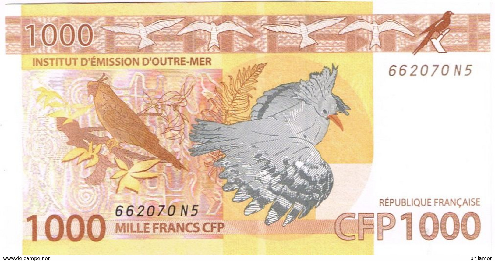 N5 Nouvelle Caledonie Caledonia Wallis Polynesie Francaise IEOM 1000 F Cagou Oiseau Perruche Tortue Raie UNC Neuf - Nouméa (New Caledonia 1873-1985)