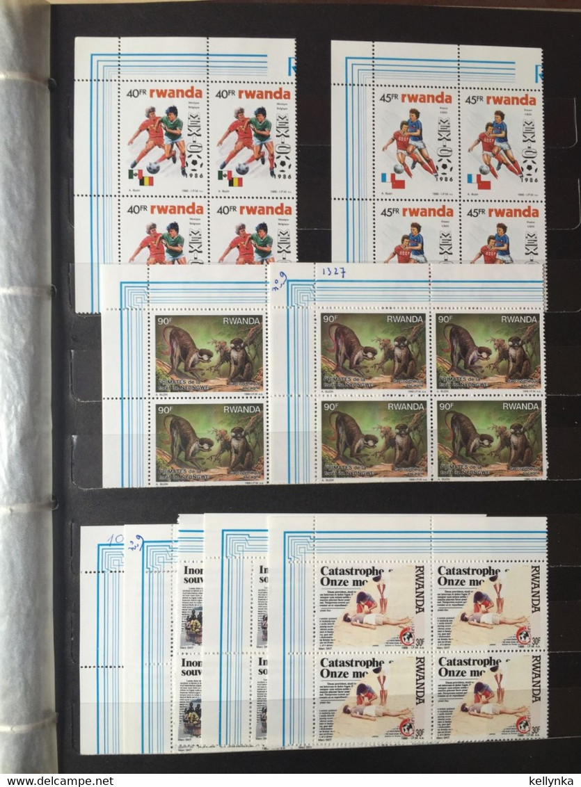 Rwanda - Lot De Timbres En Blocs De 4 - MNH (6 Photos) - Collezioni