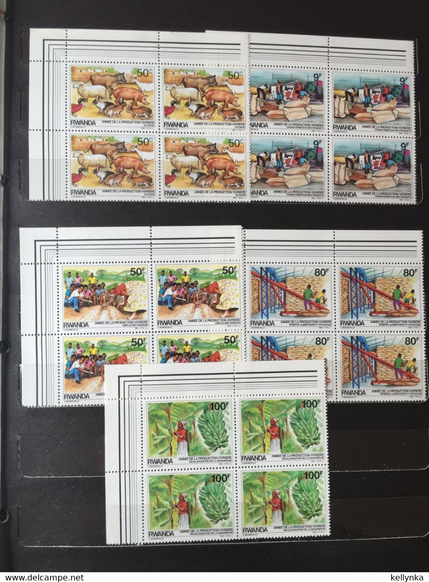 Rwanda - Lot De Timbres En Blocs De 4 - MNH (6 Photos) - Verzamelingen