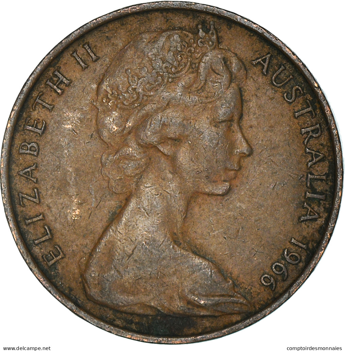 Monnaie, Australie, Elizabeth II, 2 Cents, 1966, Melbourne, TTB, Bronze, KM:63 - Victoria