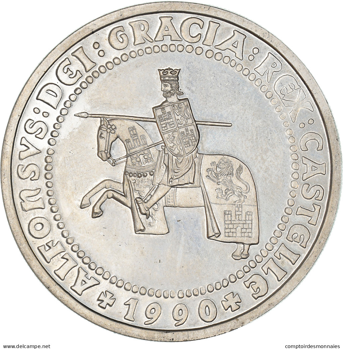 Monnaie, Espagne, Juan Carlos I, 5 Ecu, 1990, Madrid, SUP+, Argent, KM:M30 - Test- Und Nachprägungen