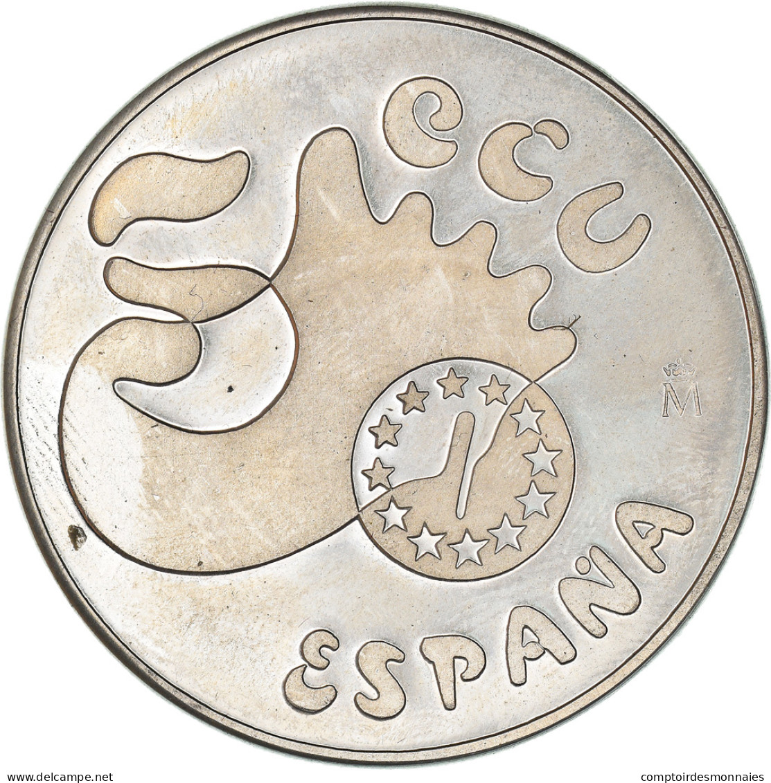 Monnaie, Espagne, Juan Carlos I, 5 Ecu, 1990, Madrid, SUP+, Argent, KM:M30 - Test- Und Nachprägungen