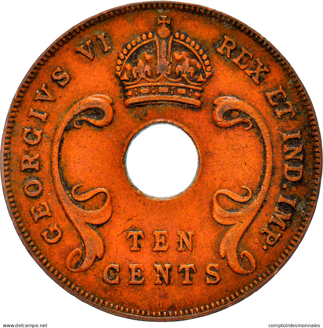 EAST AFRICA, George VI, 10 Cents, 1941, TTB, Bronze, KM:26.1 - Colonie Britannique