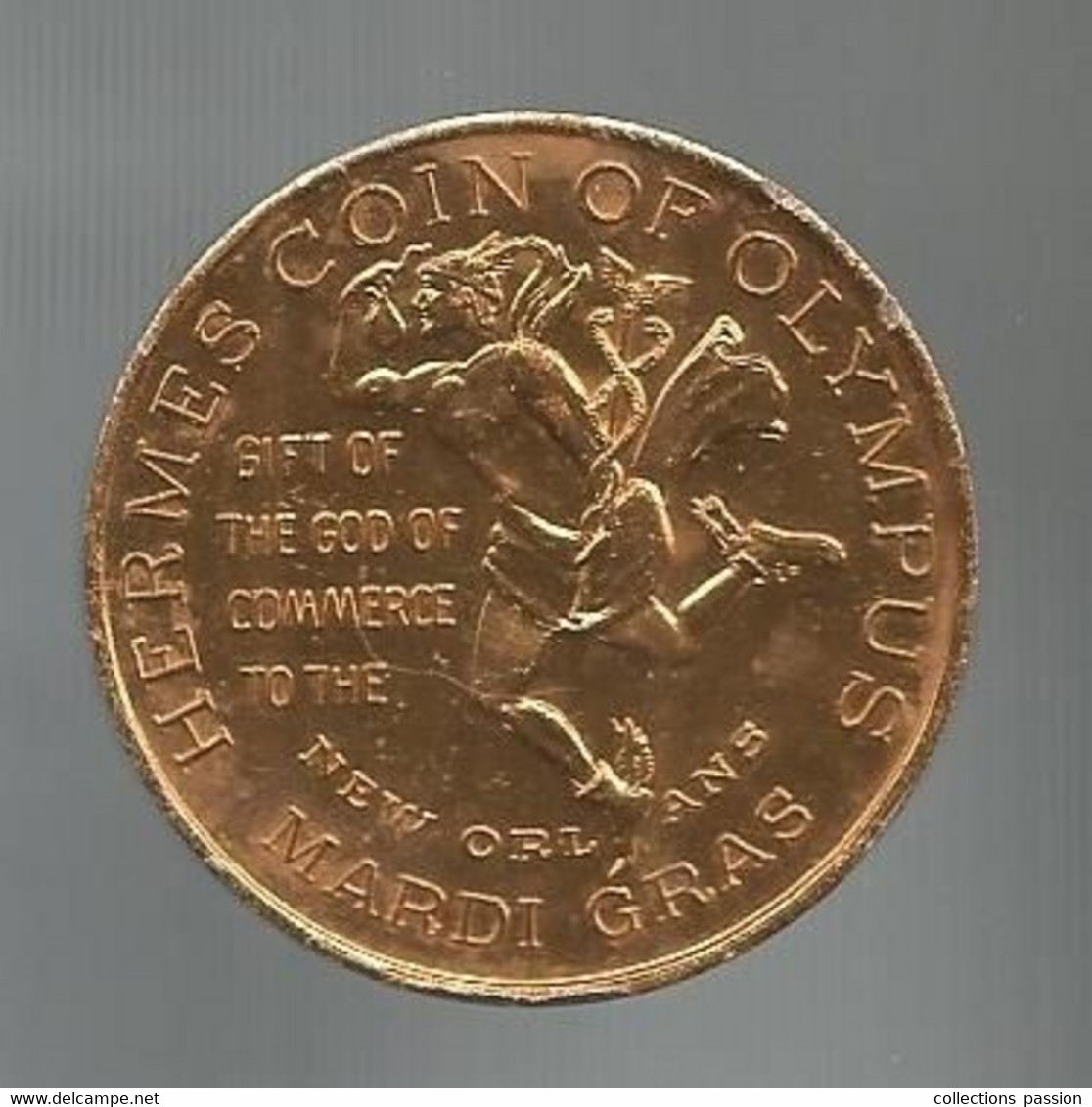Token, Jeton De MARDI GRAS, 1967, Etats Unis, New Orleans , Hermes Coin Of Olympus, 2 Scans,frais Fr 1.95 E - Autres & Non Classés