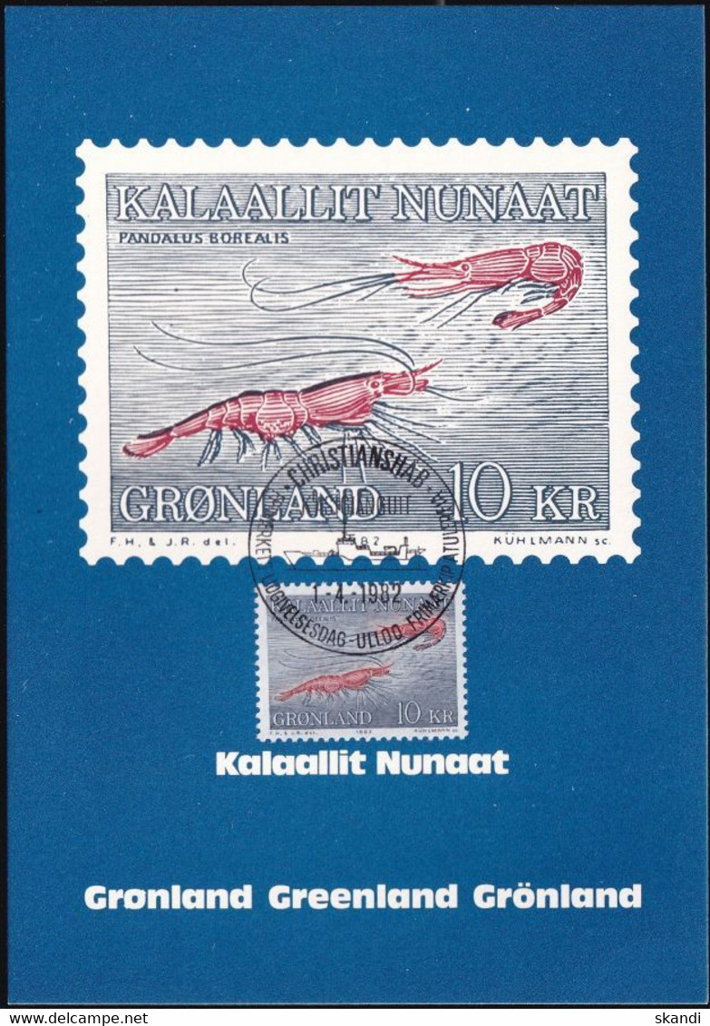 GRÖNLAND 1982 Mi-Nr. 133 Maximumkarte MK/MC - Cartes-Maximum (CM)