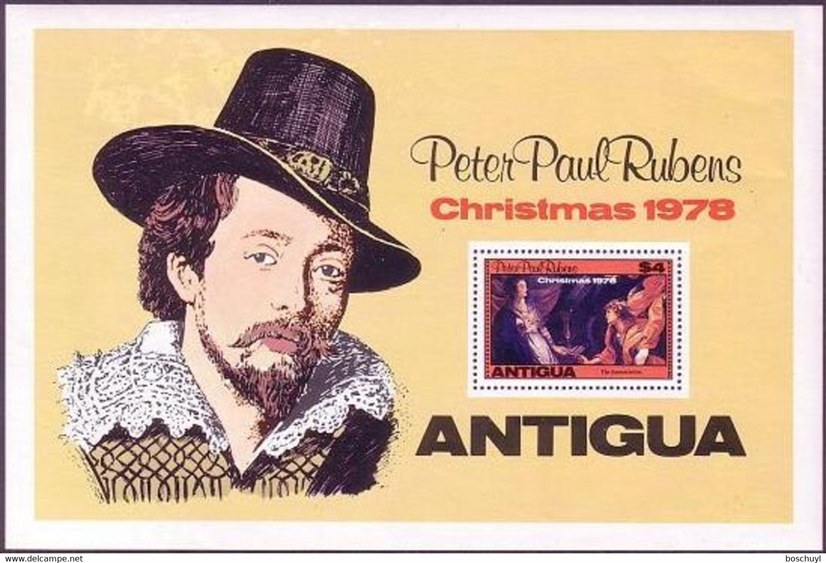 Antigua, 1978, Christmas, Rubens Paintings, MNH, Michel Block 39 - Other & Unclassified