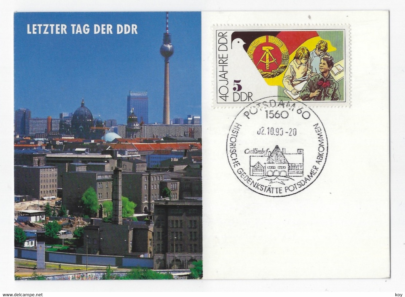 ERSTTAGSBRIEFE  MOTIV NR  ETB18 VX    Letzter Tag Der DDR - 1. Tag - FDC (Ersttagblätter)