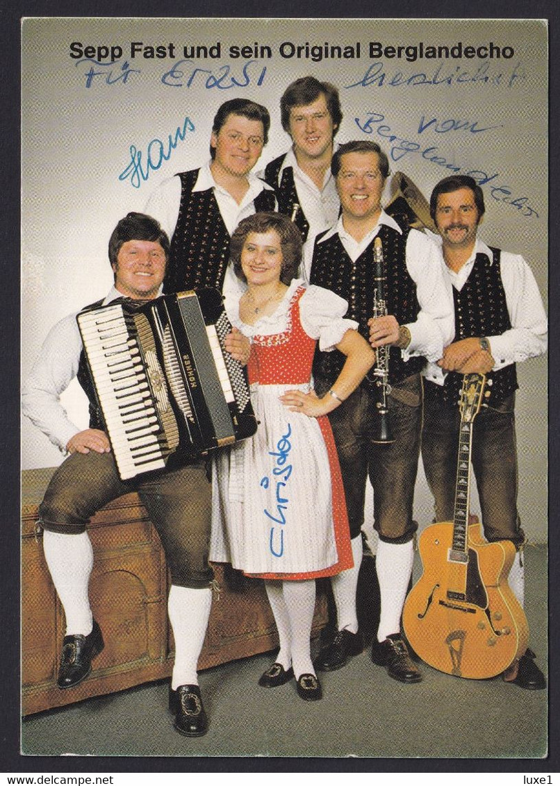 AUSTRIA  ,  MUSIC  ,   SEPP  FAST  BERGLANDECHO  ,    SIGN   ,  OLD  POSTCARD - Leibnitz