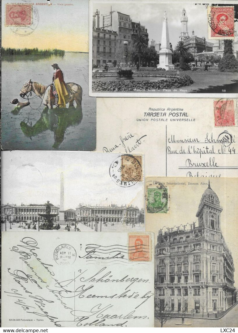 LOT OF 6 POSTCARDS WITH STAMP ARGENTINA. - Colecciones & Series