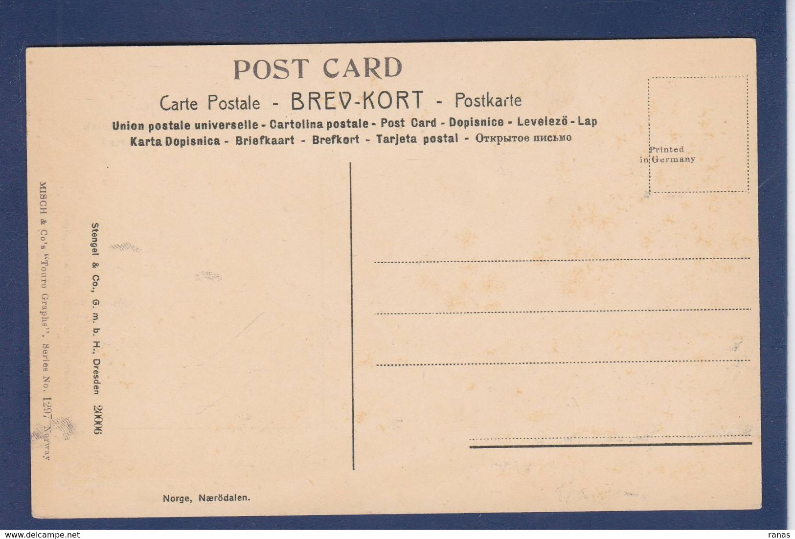 CPA Norvège Norge Norway Non Circulé Litho éditeur Stengel Naerödalen - Norwegen