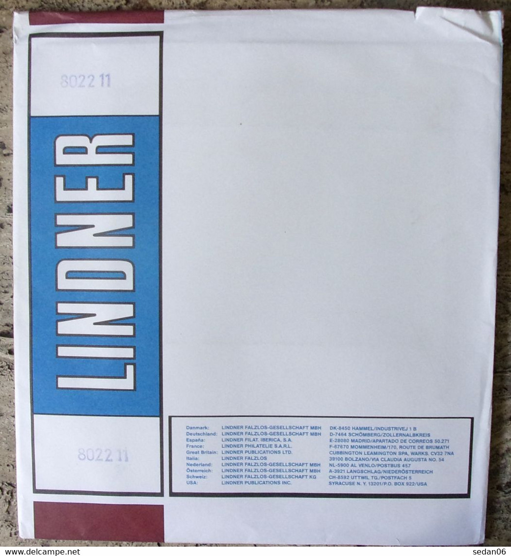 Lindner - Feuilles NEUTRES LINDNER-T REF. 802 211 P (2 Poches) (paquet De 10) - A Nastro