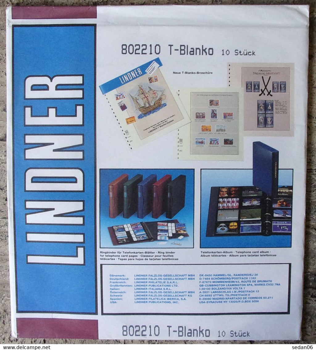 Lindner - Feuilles NEUTRES LINDNER-T REF. 802 210 P (2 Poches) (paquet De 10) - A Nastro