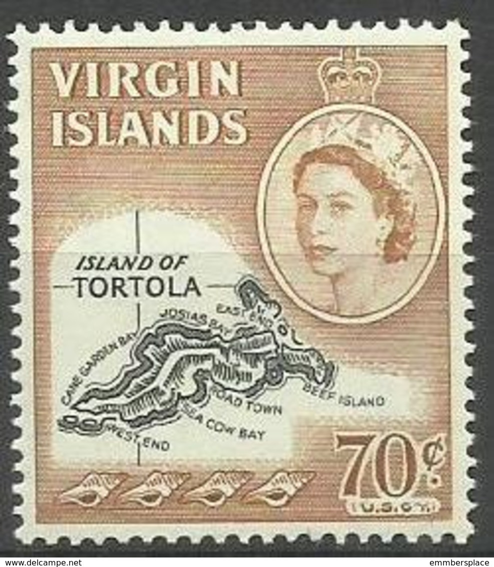 Virgin Islands - 1964 Map Of Tortola 70c MNH **  SG 189  Sc 155 - Iles Vièrges Britanniques