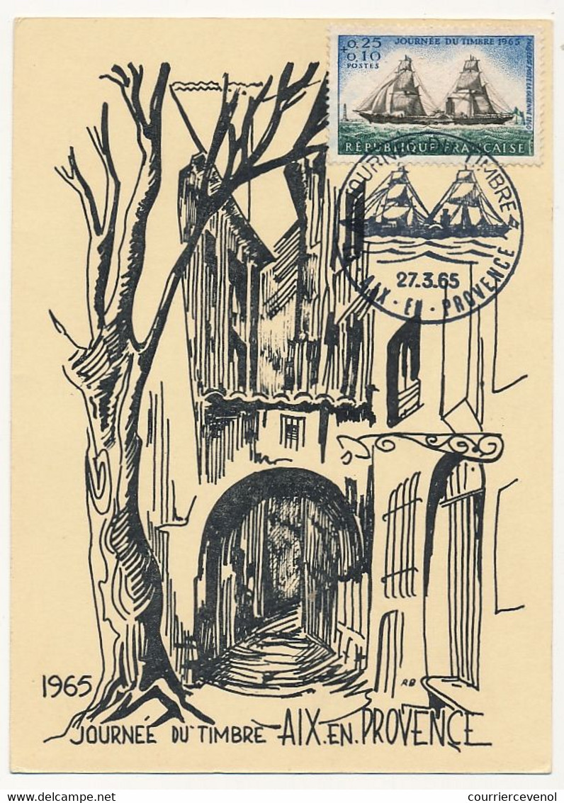 FRANCE - Carte Locale - Journée Du Timbre 1965 (La Guienne) - 13 AIX EN PROVENCE - 27 / 3 / 1965 - Stamp's Day