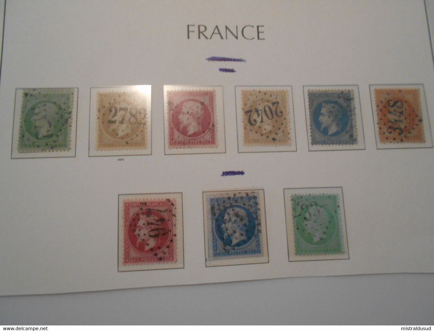 France Napoleon , Lot De 9 Timbres Obliteres - Other & Unclassified