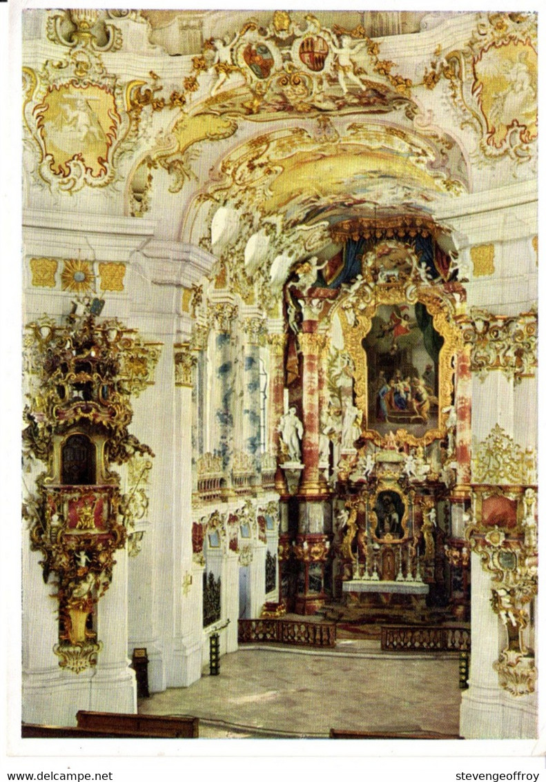 Allemagne Baviere Weilheim Steingaden Die Wies Wiese Eglise Champigneulle Interieur 1956 Paris Histoire Patrimoine - Weilheim