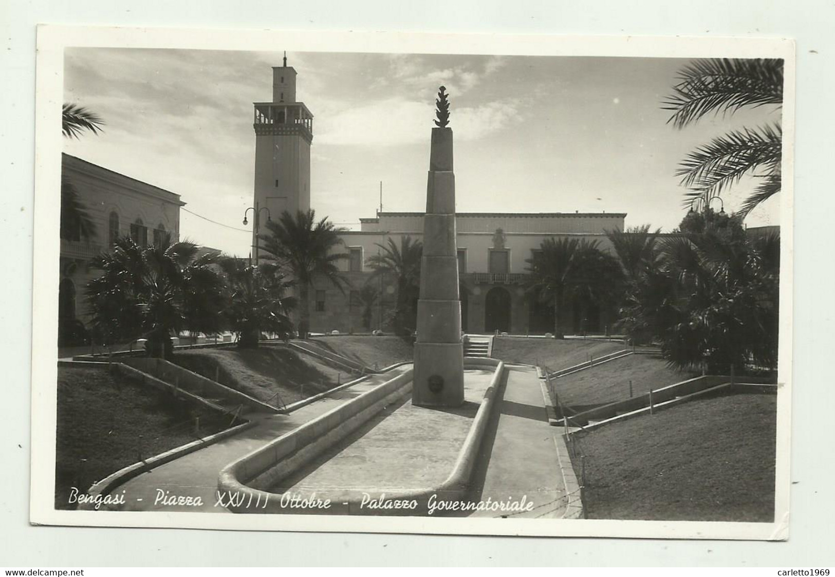 BENGASI - PIAZZA XXVIII OTTOBRE - PALAZZO GOVERNATORIALE - VIAGGIATA   FP - Libya