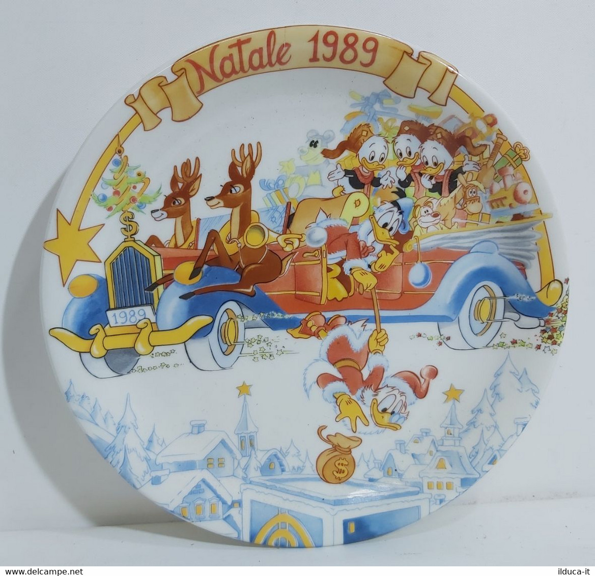 I100451 Piatto Natalizio Walt Disney - Buon Natale 1989 - Guido Scala - Adornos Navideños