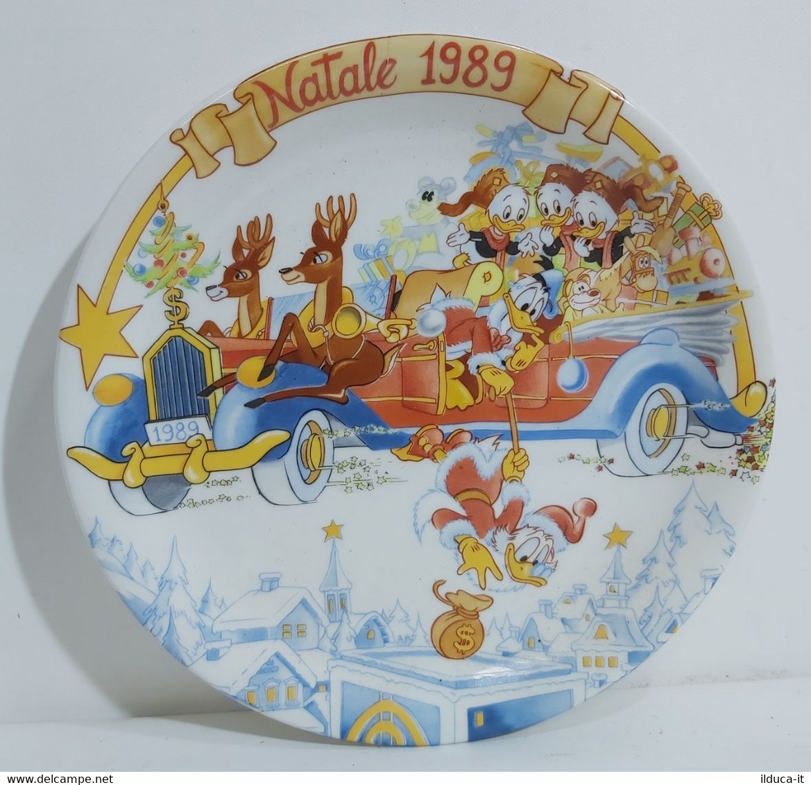 I100451 Piatto Natalizio Walt Disney - Buon Natale 1989 - Guido Scala - Décoration De Noël