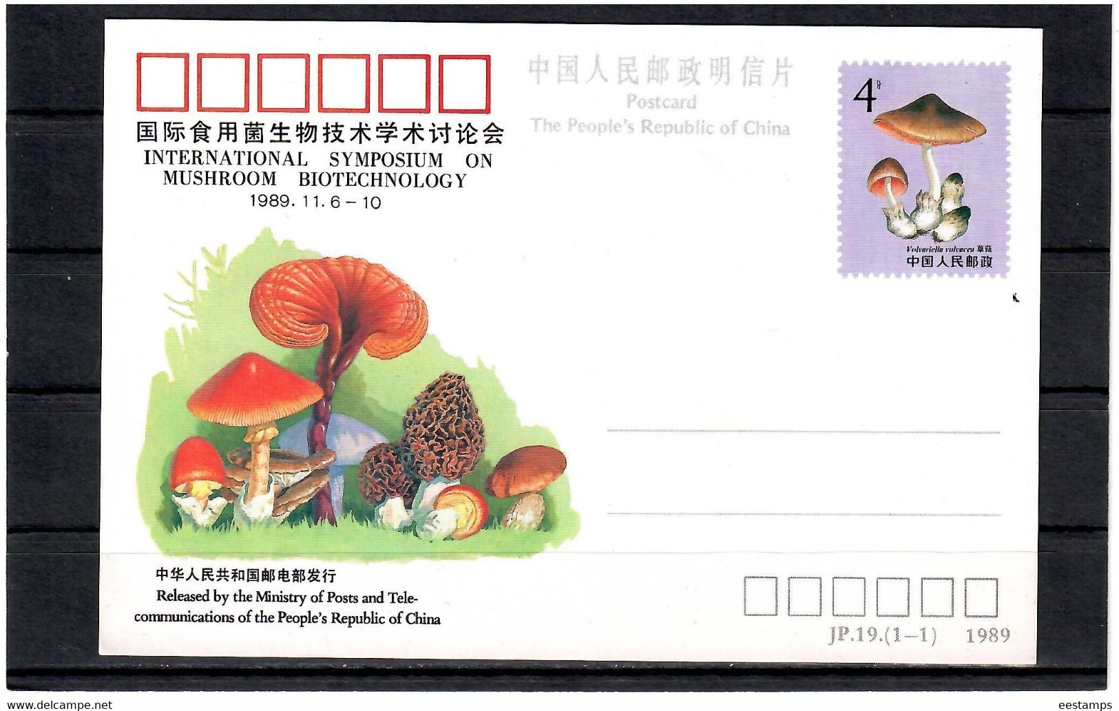 China 1989 . International Symposium On Mushroom Biotechnology. Postcards - Ongebruikt