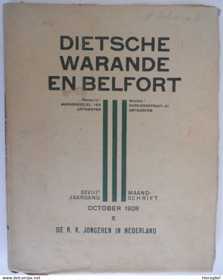 DIETSCHE WARANDE EN BELFORT 1928 De R.K. JONGEREN In NEDERLAND Katholiek Leven & Kunst Geloof - Histoire