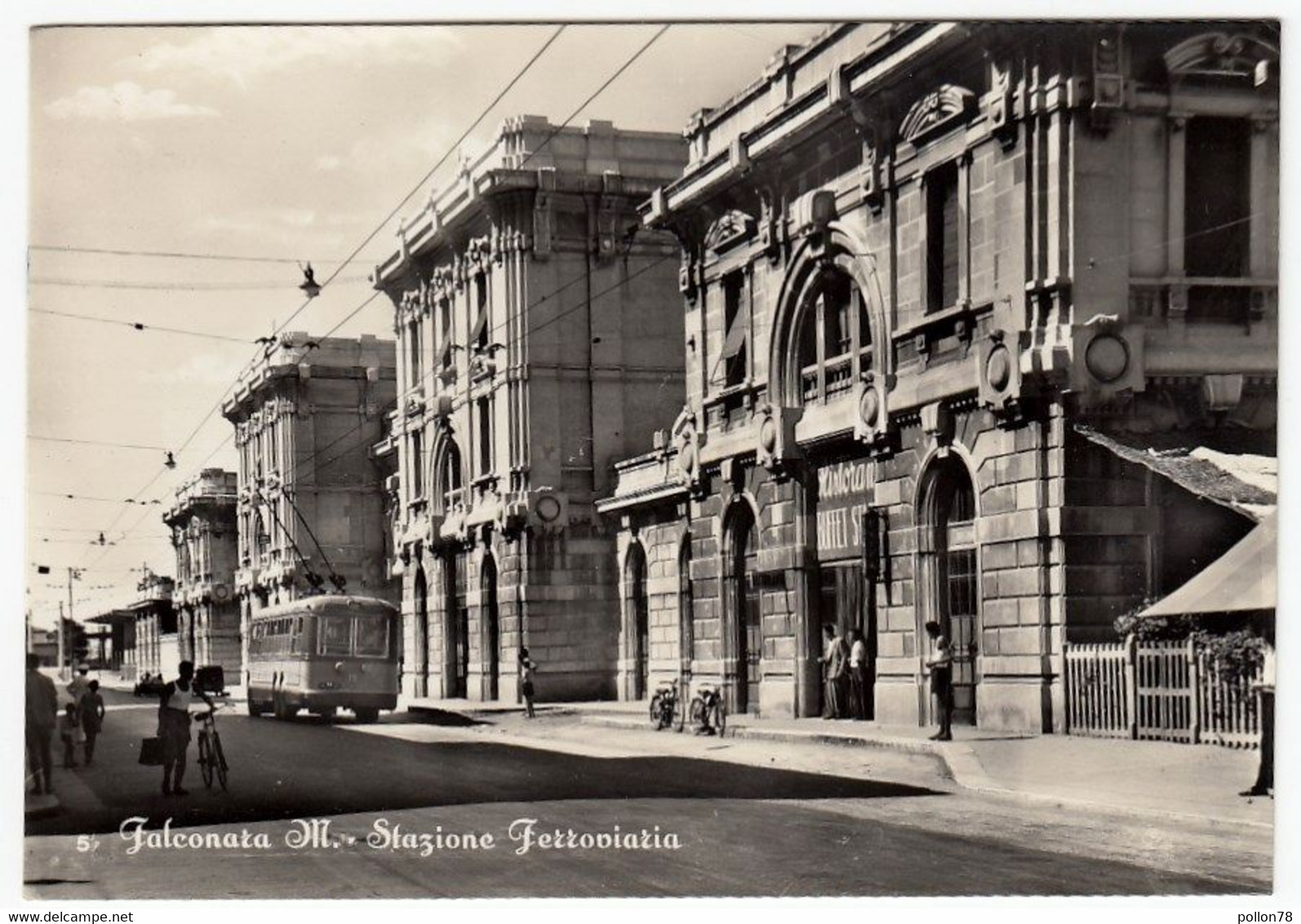 5 - FALCONARA M. - STAZIONE FERROVIARIA - ANCONA - 1954 - BUS - FILOBUS - Ancona