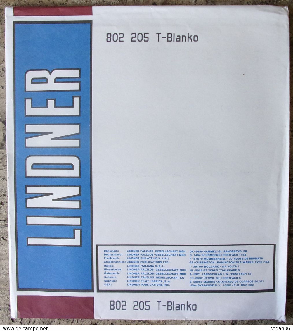 Lindner - Feuilles NEUTRES LINDNER-T REF. 802 205 P (2 Poches) (paquet De 10) - For Stockbook