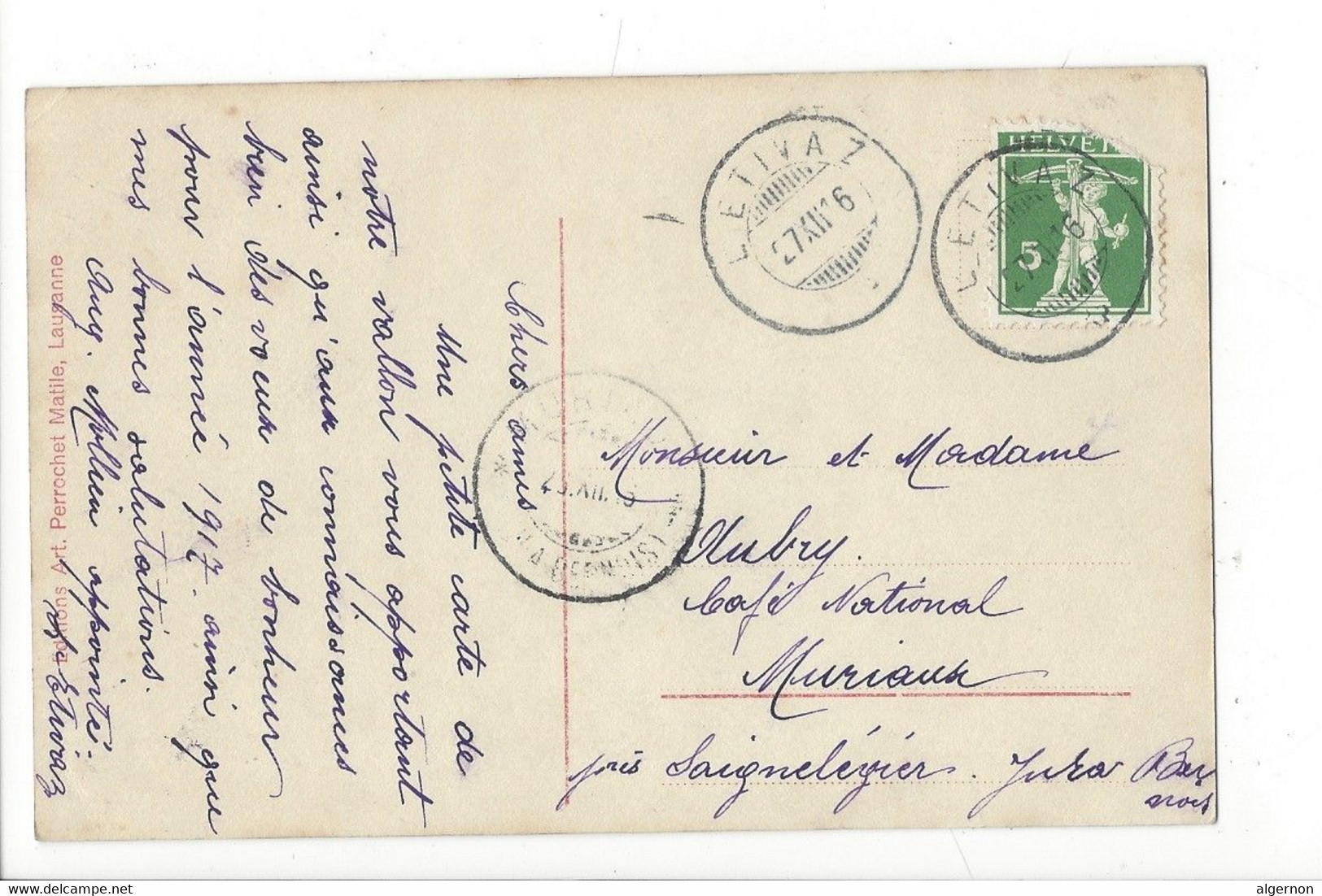 28750 - L'Etivaz Vue Générale En Hiver Circulée 1916 - Ormont-Dessous