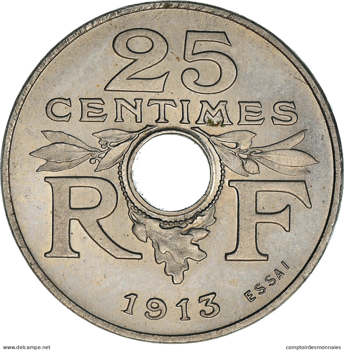 Monnaie, France, Essai De Guis, Petit Module, 25 Centimes, 1913, SPL, Nickel - Probedrucke