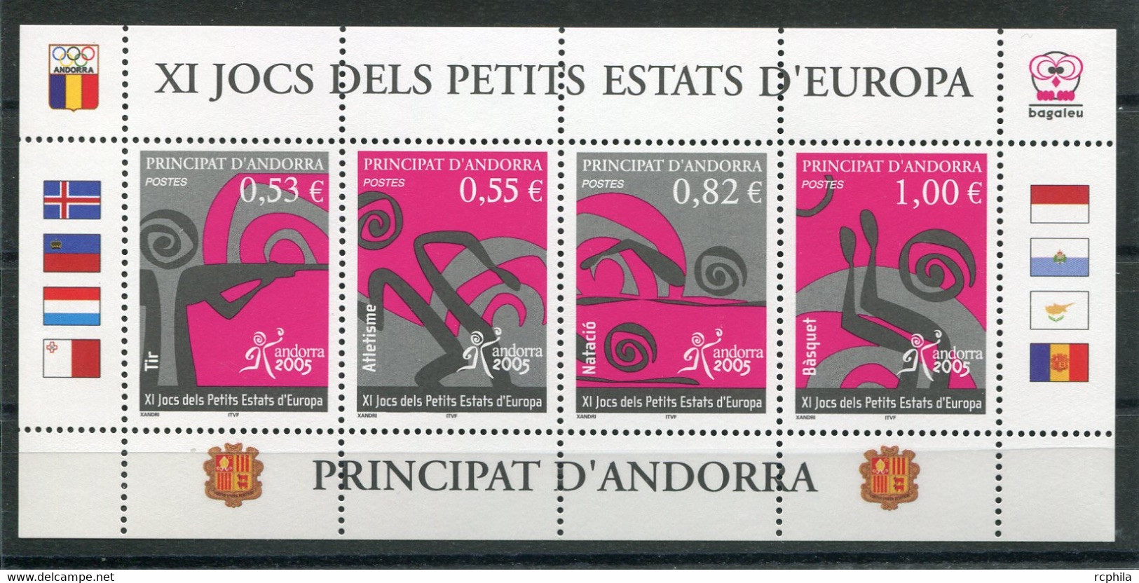 RC 21394 ANDORRE 2005 LOT DE TIMBRES A LA FACIALE NEUFS ** - Unused Stamps