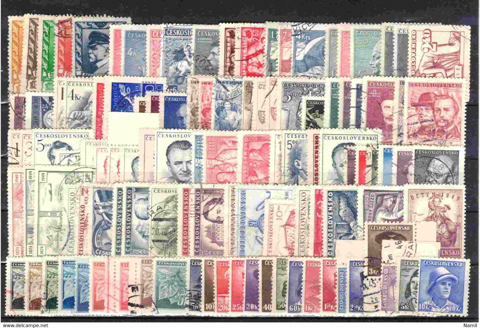 Tchécoslovaquie 1945-1949 Lot Avec Timbres Obliteré - Collections, Lots & Séries