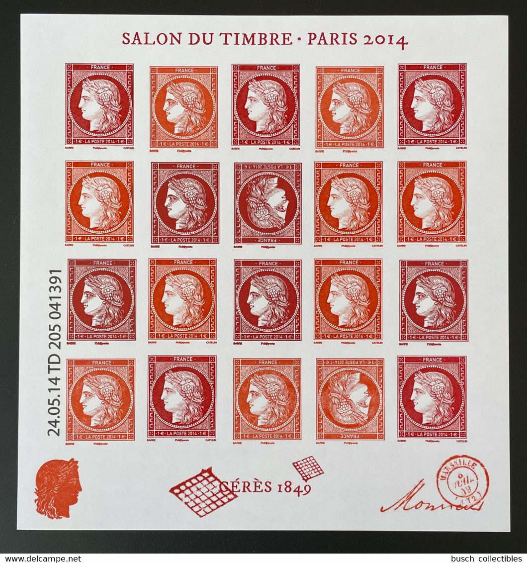 France 2014 - YT F4871 Feuillet Bloc VARIETE Impression Très Décalée Cérès 1849 Barre Salon Du Timbre Paris - Ongebruikt