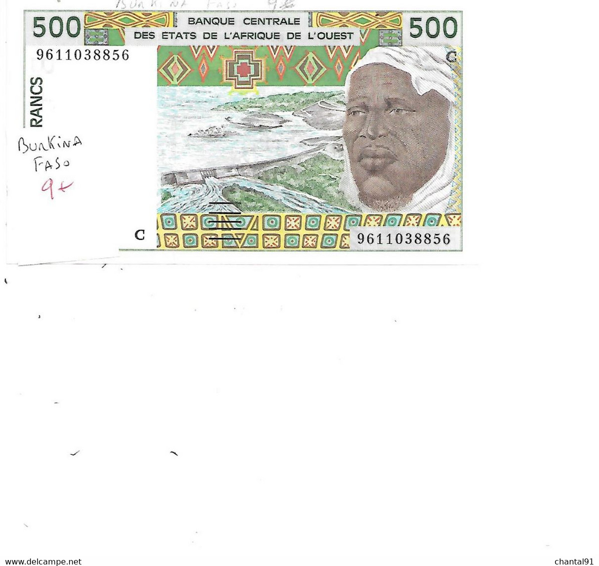 BURKINA FASO  BILLET 500 FRANCS - Burkina Faso